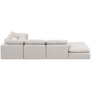 Meridian Indulge Cream Linen Textured Fabric Modular Sectional IMAGE 3