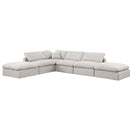Meridian Indulge Cream Linen Textured Fabric Modular Sectional IMAGE 5