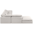 Meridian Indulge Cream Linen Textured Fabric Modular Sectional IMAGE 6