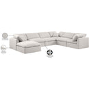 Meridian Indulge Cream Linen Textured Fabric Modular Sectional IMAGE 10