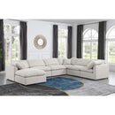  Manufacturer Color_Cream -- Indulge 140" Cream Linen Textured Fabric Upholstered 7 pc Modular Sectional IMAGE 2