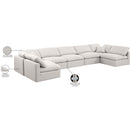  Manufacturer Color_Cream -- Indulge 175" Cream Linen Textured Fabric Upholstered 7 pc Modular Sectional IMAGE 10