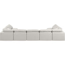  Manufacturer Color_Cream -- Indulge 175" Cream Linen Textured Fabric Upholstered 7 pc Modular Sectional IMAGE 3