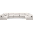  Manufacturer Color_Cream -- Indulge 175" Cream Linen Textured Fabric Upholstered 7 pc Modular Sectional IMAGE 4