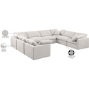 Meridian Indulge Cream Linen Textured Fabric Modular Sectional IMAGE 10