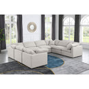  Manufacturer Color_Cream -- Indulge 140" Cream Linen Textured Fabric Upholstered 8 pc Modular Sectional IMAGE 2