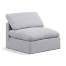 Manufacturer Color_Grey -- Indulge Grey Linen Textured Fabric Upholstered Modular Armless Chair IMAGE 1