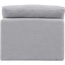  Manufacturer Color_Grey -- Indulge Grey Linen Textured Fabric Upholstered Modular Armless Chair IMAGE 3