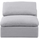  Manufacturer Color_Grey -- Indulge Grey Linen Textured Fabric Upholstered Modular Armless Chair IMAGE 4
