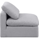  Manufacturer Color_Grey -- Indulge Grey Linen Textured Fabric Upholstered Modular Armless Chair IMAGE 5