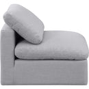 Meridian Indulge Grey Linen Textured Fabric Armless Chair IMAGE 5