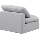  Manufacturer Color_Grey -- Indulge Grey Linen Textured Fabric Upholstered Modular Armless Chair IMAGE 6
