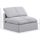  Manufacturer Color_Grey -- Indulge Grey Linen Textured Fabric Upholstered Modular Armless Chair IMAGE 8