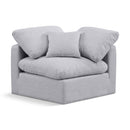 Manufacturer Color_Grey -- Indulge Grey Linen Textured Fabric Upholstered Modular Corner Chair IMAGE 1