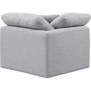  Manufacturer Color_Grey -- Indulge Grey Linen Textured Fabric Upholstered Modular Corner Chair IMAGE 3