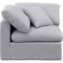  Manufacturer Color_Grey -- Indulge Grey Linen Textured Fabric Upholstered Modular Corner Chair IMAGE 4