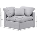  Manufacturer Color_Grey -- Indulge Grey Linen Textured Fabric Upholstered Modular Corner Chair IMAGE 8