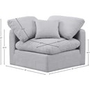 Meridian Indulge Grey Linen Textured Fabric Corner Chair IMAGE 8