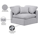  Manufacturer Color_Grey -- Indulge Grey Linen Textured Fabric Upholstered Modular Corner Chair IMAGE 9