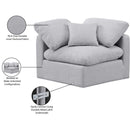  Meridian Indulge Grey Linen Textured Fabric Upholstered Modular Corner Chair IMAGE 9