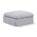  Manufacturer Color_Grey -- Indulge Grey Linen Textured Fabric Upholstered Modular Ottoman IMAGE 1