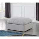  Manufacturer Color_Grey -- Indulge Grey Linen Textured Fabric Upholstered Modular Ottoman IMAGE 2