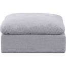  Manufacturer Color_Grey -- Indulge Grey Linen Textured Fabric Upholstered Modular Ottoman IMAGE 3