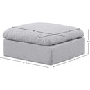 Manufacturer Color_Grey -- Indulge Grey Linen Textured Fabric Upholstered Modular Ottoman IMAGE 5