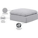  Manufacturer Color_Grey -- Indulge Grey Linen Textured Fabric Upholstered Modular Ottoman IMAGE 6