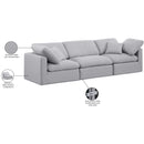  Manufacturer Color_Grey -- Indulge 105" Grey Linen Textured Fabric Upholstered 3 pc Modular Sofa IMAGE 10