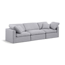 Manufacturer Color_Grey -- Indulge 105" Grey Linen Textured Fabric Upholstered 3 pc Modular Sofa IMAGE 1