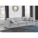  Manufacturer Color_Grey -- Indulge 105" Grey Linen Textured Fabric Upholstered 3 pc Modular Sofa IMAGE 2