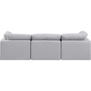  Manufacturer Color_Grey -- Indulge 105" Grey Linen Textured Fabric Upholstered 3 pc Modular Sofa IMAGE 3