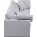  Manufacturer Color_Grey -- Indulge 105" Grey Linen Textured Fabric Upholstered 3 pc Modular Sofa IMAGE 5