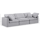  Manufacturer Color_Grey -- Indulge 105" Grey Linen Textured Fabric Upholstered 3 pc Modular Sofa IMAGE 9