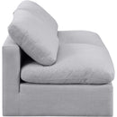  Manufacturer Color_Grey -- Indulge 70" Grey Linen Textured Fabric Upholstered 2 pc Armless Modular Loveseat IMAGE 5