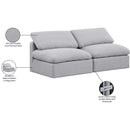  Meridian Indulge 70" Grey Linen Textured Fabric Upholstered 2 pc Armless Modular Loveseat IMAGE 8
