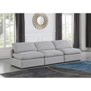  Manufacturer Color_Grey -- Indulge 105" Grey Linen Textured Fabric Upholstered 3 pc Armless Modular Sofa IMAGE 2