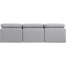 Meridian Indulge Grey Linen Textured Fabric Modular Sofa IMAGE 3