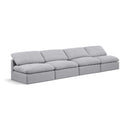 Meridian Indulge Grey Linen Textured Fabric Modular Sofa IMAGE 1