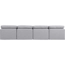 Meridian Indulge Grey Linen Textured Fabric Modular Sofa IMAGE 3