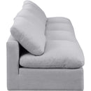  Manufacturer Color_Grey -- Indulge 140" Grey Linen Textured Fabric Upholstered 4 pc Armless Modular Sofa IMAGE 5