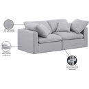  Meridian Indulge 70" Grey Linen Textured Fabric Upholstered 2 pc Modular Loveseat IMAGE 10