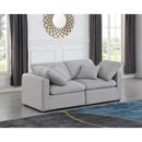  Manufacturer Color_Grey -- Indulge 70" Grey Linen Textured Fabric Upholstered 2 pc Modular Loveseat IMAGE 2