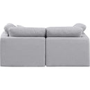  Manufacturer Color_Grey -- Indulge 70" Grey Linen Textured Fabric Upholstered 2 pc Modular Loveseat IMAGE 3