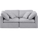 Manufacturer Color_Grey -- Indulge 70" Grey Linen Textured Fabric Upholstered 2 pc Modular Loveseat IMAGE 4