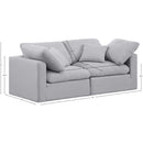  Manufacturer Color_Grey -- Indulge 70" Grey Linen Textured Fabric Upholstered 2 pc Modular Loveseat IMAGE 9
