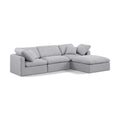  Manufacturer Color_Grey -- Indulge 105" Grey Linen Textured Fabric Upholstered 4 pc Modular Sectional IMAGE 1