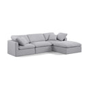  Manufacturer Color_Grey -- Indulge 105" Grey Linen Textured Fabric Upholstered 4 pc Modular Sectional IMAGE 1