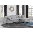  Manufacturer Color_Grey -- Indulge 105" Grey Linen Textured Fabric Upholstered 4 pc Modular Sectional IMAGE 2